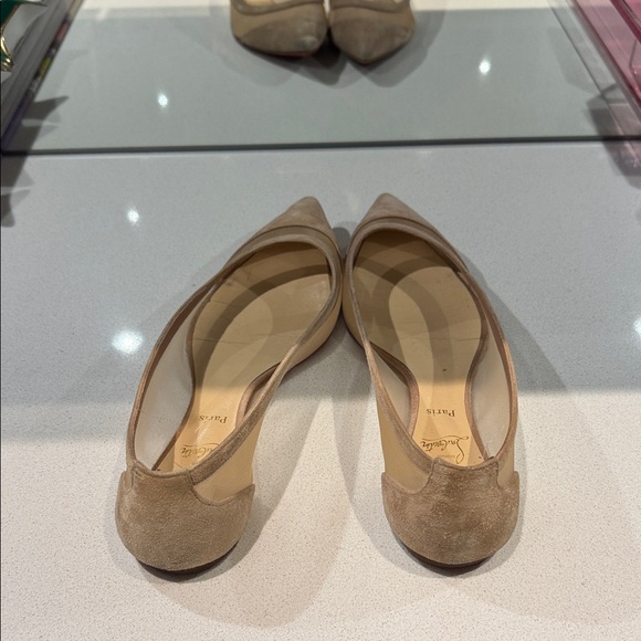 Christian Louboutin Galativi Tan Mesh Flats - Picture 3 of 6